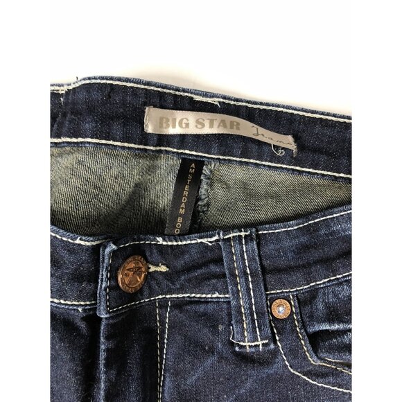 Big Star Amsterdam Bootcut Woman 27x32 Blue Denim Jeans Straight Leg - Picture 4 of 8